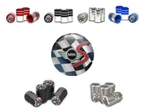 Mini Cooper Cappelli valvola Auto Design Metallico Look